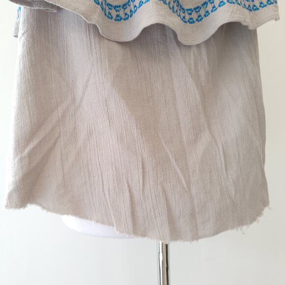 Soft Surroundings Peasant Blouse Embroidered Altered Blue Floral Medium - Picture 6 of 13